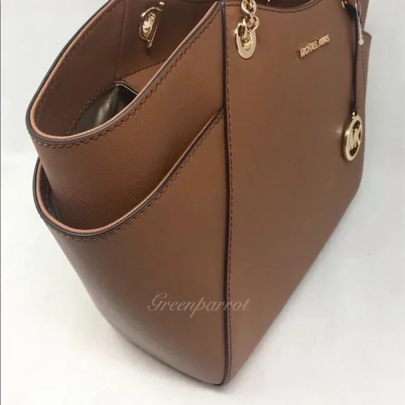 Michael Kors jet set large chain tote brown bag